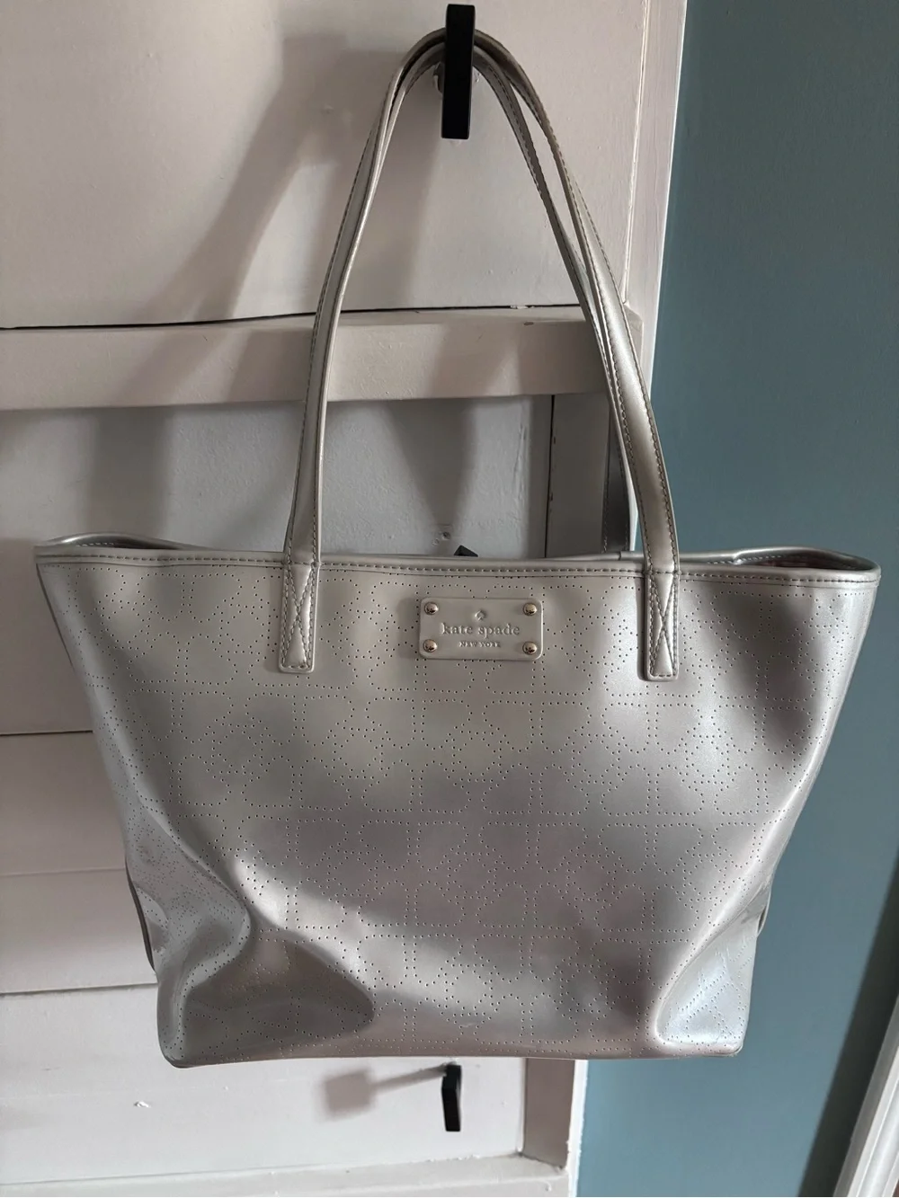 kate spade Silver Perforated Tote